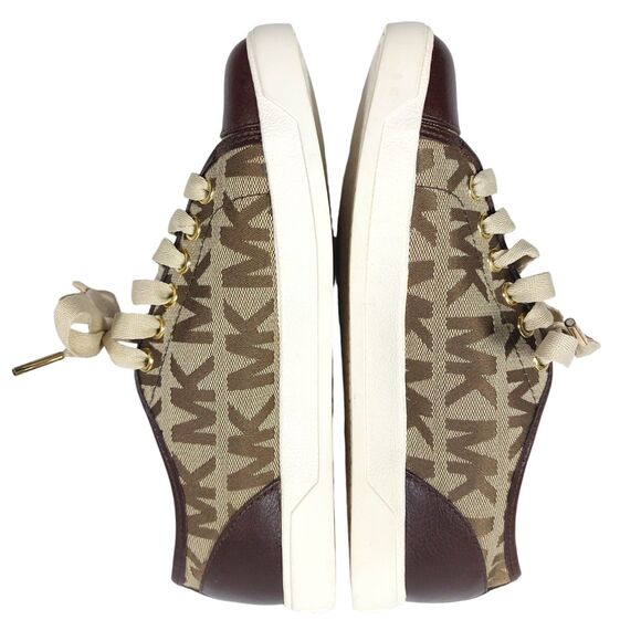 Michael Kors Logo City Sneakers Womens Sz 5 1/2 Medium Brown Excellent Condition - Picture 13 of 16